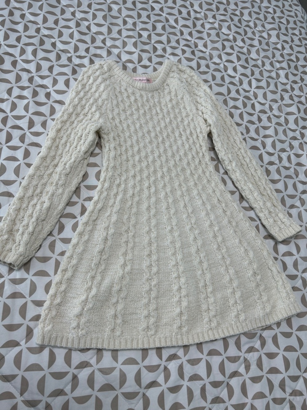 Love Squared Cream Cable Knit A-Line Dress